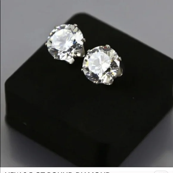 NEW 2.5 CT STERLING SILVER EARRINGS, NICE EARRINGS, CUTE EARRINGS - Picture 5 of 5